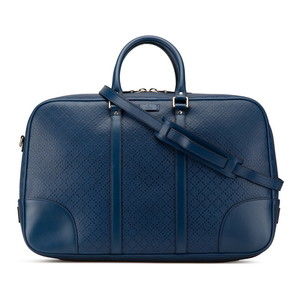Gucci Diamante Boston Bag Shoulder Blue Leather